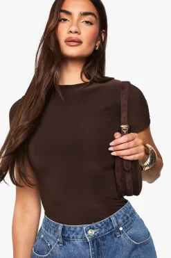 Double Layer Slinky Short Sleeve Bodysuit