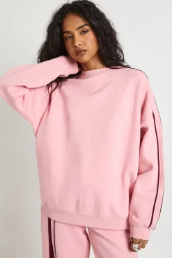 Double Side Striped Oversized Sweatshirt