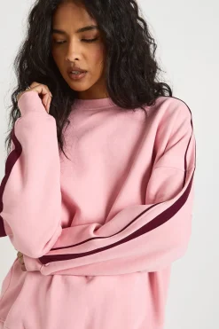 Double Side Striped Oversized Sweatshirt