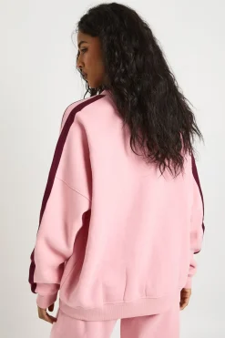 Double Side Striped Oversized Sweatshirt