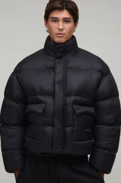 Doudoune Bouffante Col Montant Coupe Boxy