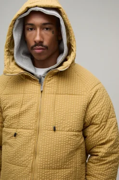 boohooMAN Doudoune À Casynthétiqueche Coupe Regular À Carreaux<Homme Manteaux Et Vestes