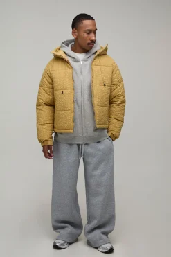boohooMAN Doudoune À Casynthétiqueche Coupe Regular À Carreaux<Homme Manteaux Et Vestes