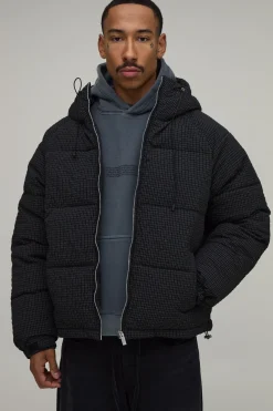 boohooMAN Doudoune À Casynthétiqueche Coupe Regular À Carreaux<Homme Manteaux Et Vestes