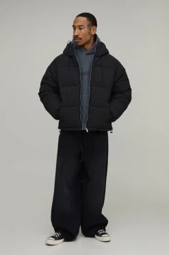 boohooMAN Doudoune À Casynthétiqueche Coupe Regular À Carreaux<Homme Manteaux Et Vestes