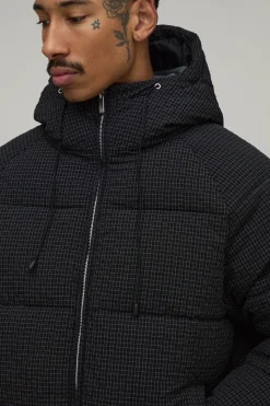 boohooMAN Doudoune À Casynthétiqueche Coupe Regular À Carreaux<Homme Manteaux Et Vestes