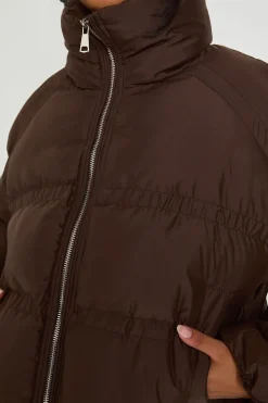 Doudoune Col Cheminée En Satin