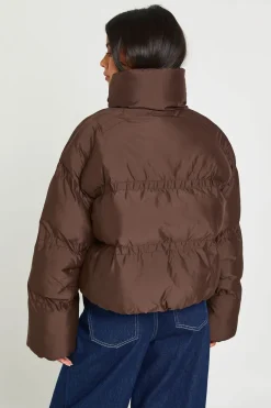 Doudoune Col Cheminée En Satin