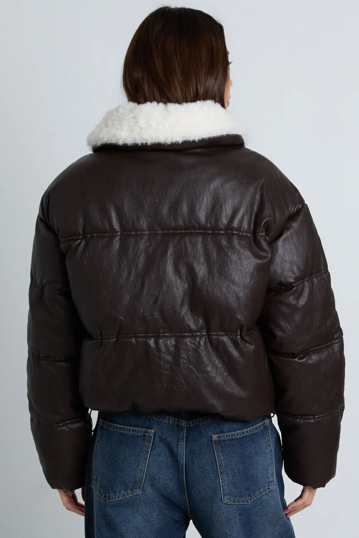 boohoo Doudoune à col en fourrure<Femme Doudounes|Vestes & Manteaux
