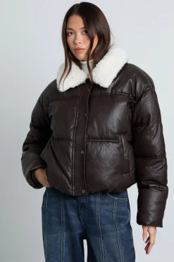 boohoo Doudoune à col en fourrure<Femme Doudounes|Vestes & Manteaux