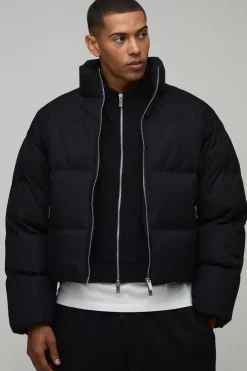 Doudoune Homme Coupe Ample Col Montant Matelassée Poids Moyen Essentielle