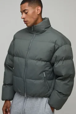 boohooMAN Doudoune Homme Coupe Ample Essentielle Matelassée Col Montant<Homme Essentiels|Manteaux Et Vestes