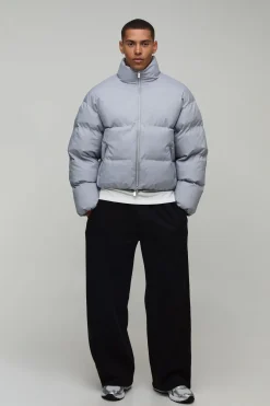 Doudoune Homme Coupe Ample Essentielle Matelassée Mi-saison Col Montant