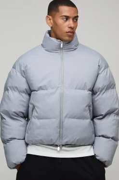 Doudoune Homme Coupe Ample Essentielle Matelassée Mi-saison Col Montant