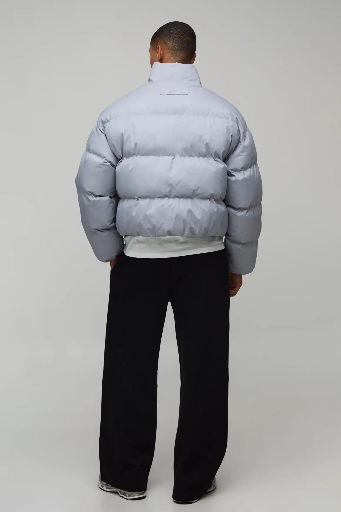 Doudoune Homme Coupe Ample Essentielle Matelassée Mi-saison Col Montant