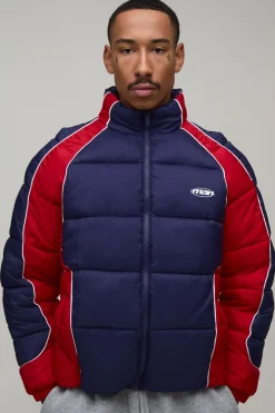 Doudoune Homme Coupe Regular À Blocs De Couleur Et Manches Raglan