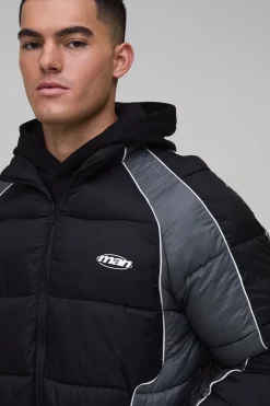 Doudoune Homme Coupe Regular À Blocs De Couleur Et Manches Raglan