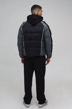 Doudoune Homme Coupe Regular À Blocs De Couleur Et Manches Raglan