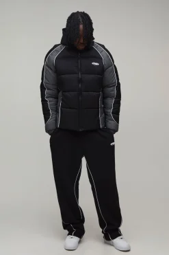 boohooMAN Doudoune Homme Grande Taille Coupe Regular À Blocs De Couleur Et Manches Raglan<Homme Tout Afficher|Vestes & Manteaux Tall