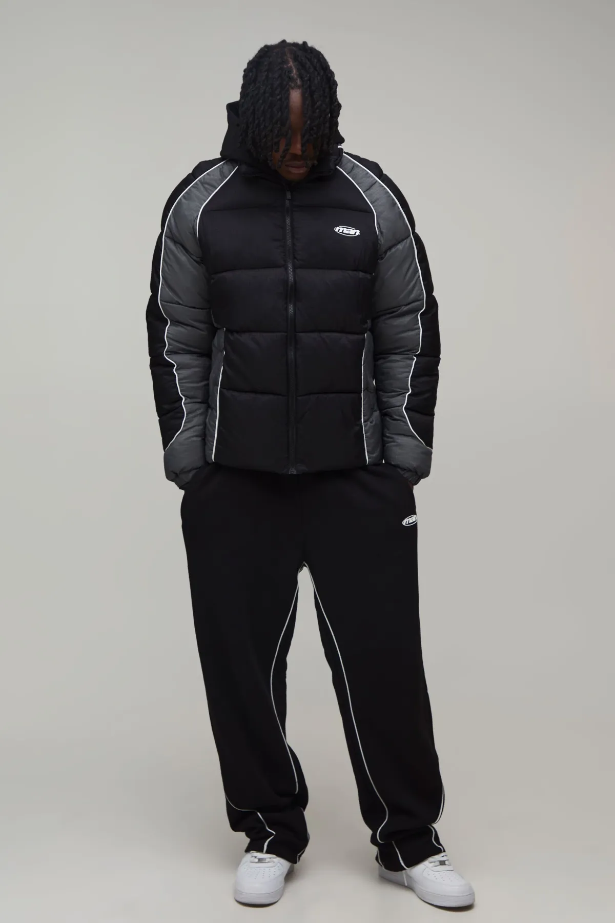 boohooMAN Doudoune Homme Grande Taille Coupe Regular À Blocs De Couleur Et Manches Raglan<Homme Tout Afficher|Vestes & Manteaux Tall