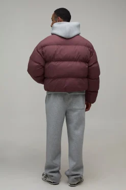 boohooMAN Doudoune Homme Matelassée Mi-saison Col Montant Coupe Ample Décontractée<Homme Essentiels|Manteaux Et Vestes
