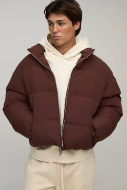 Doudoune Homme Matelassée Mi-saison Col Montant Coupe Boxy Essentielle
