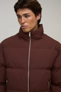 Doudoune Homme Matelassée Mi-saison Col Montant Coupe Boxy Essentielle