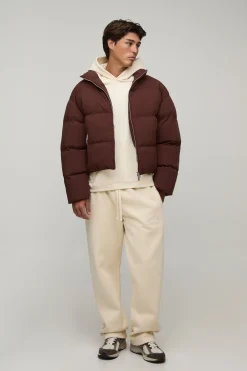 Doudoune Homme Matelassée Mi-saison Col Montant Coupe Boxy Essentielle