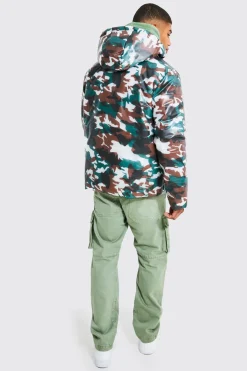 Doudoune à imprimé camouflage