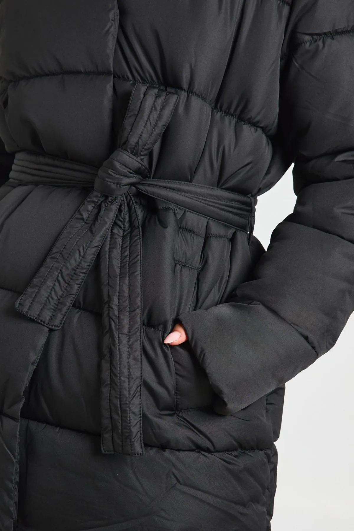 boohoo Doudoune longue ceinturée<Femme Doudounes|Vestes & Manteaux