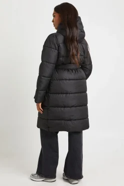 Doudoune longue à ceinture Plus