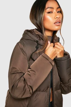 boohoo Doudoune longue matelassée<Femme Looks Chocolat|Doudounes