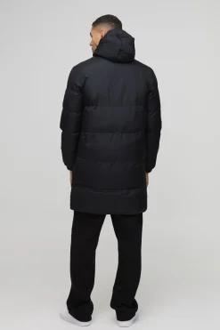 boohooMAN Doudoune matelassée à capuche mi-longue en<Homme Manteaux Et Vestes