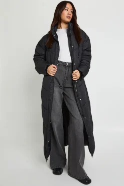 boohoo Doudoune maxi à capuche avec détail matelassé<Femme Doudounes|Vestes & Manteaux