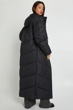boohoo Doudoune maxi à capuche avec détail matelassé<Femme Doudounes|Vestes & Manteaux