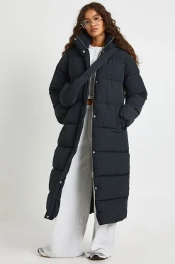 Doudoune maxi à capuche avec sac