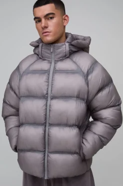 boohooMAN Doudoune Oversize Translucide En Ripstop Matelassée Style Couette<Homme Manteaux Et Vestes