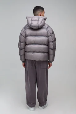 boohooMAN Doudoune Oversize Translucide En Ripstop Matelassée Style Couette<Homme Manteaux Et Vestes