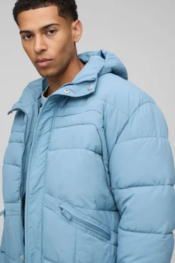 boohooMAN Doudoune à panneaux incurvés rembourrée, coupe régulière<Homme Manteaux Et Vestes