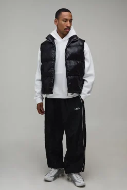Doudoune Sans Manches Matelassée Mi-saison À Finition Brillante Coupe Regular Essentielle Pour Homme