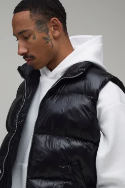Doudoune Sans Manches Matelassée Mi-saison À Finition Brillante Coupe Regular Essentielle Pour Homme
