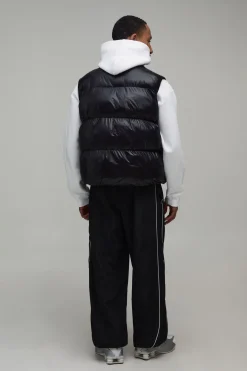 Doudoune Sans Manches Matelassée Mi-saison À Finition Brillante Coupe Regular Essentielle Pour Homme