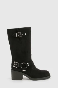 boohoo D Ring Heeled Biker< Bottes Motardes|Bottes