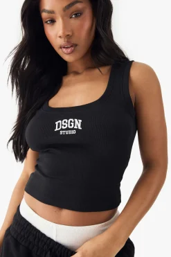 DSGN Studio Collegiate Débardeur Côtelé Brodé<Femme Dsgn Studio|Tops