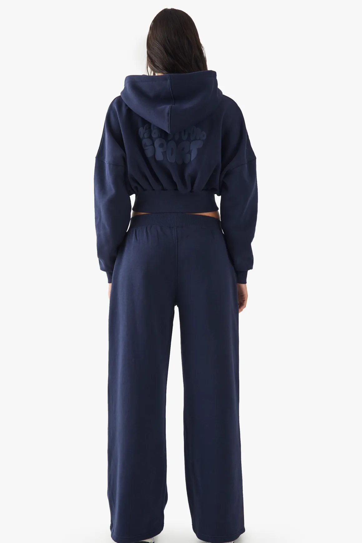 DSGN Studio Sport Bubble Print Boxy Crop Zip Through Hoodie