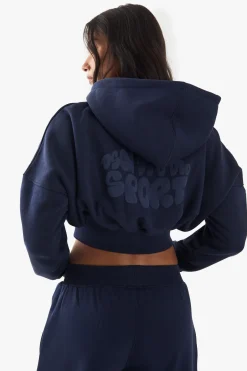 DSGN Studio Sport Bubble Print Boxy Crop Zip Through Hoodie
