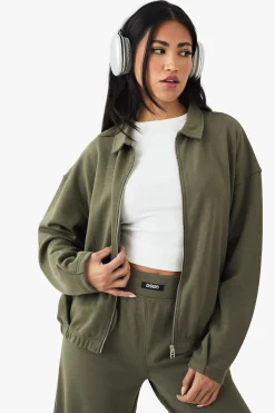 DSGN Studio Sweatshirt épais en interlock avec col et fermeture éclair intégrale<Femme Tops D’Automne|Dsgn Studio