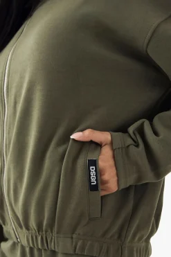 DSGN Studio Sweatshirt épais en interlock avec col et fermeture éclair intégrale<Femme Tops D’Automne|Dsgn Studio