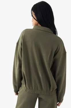 DSGN Studio Sweatshirt épais en interlock avec col et fermeture éclair intégrale<Femme Tops D’Automne|Dsgn Studio