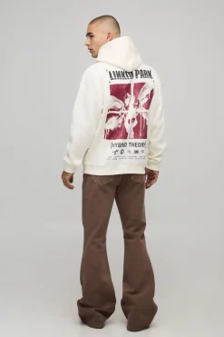 Ecru Relaxed Hoodie imprimé sous licence LinkIn Park